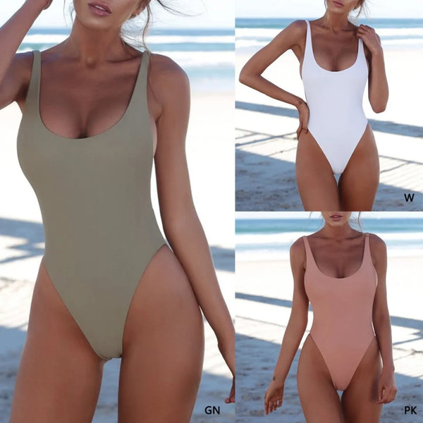 Brazilian Sexy One Piece Swimsuit Solid