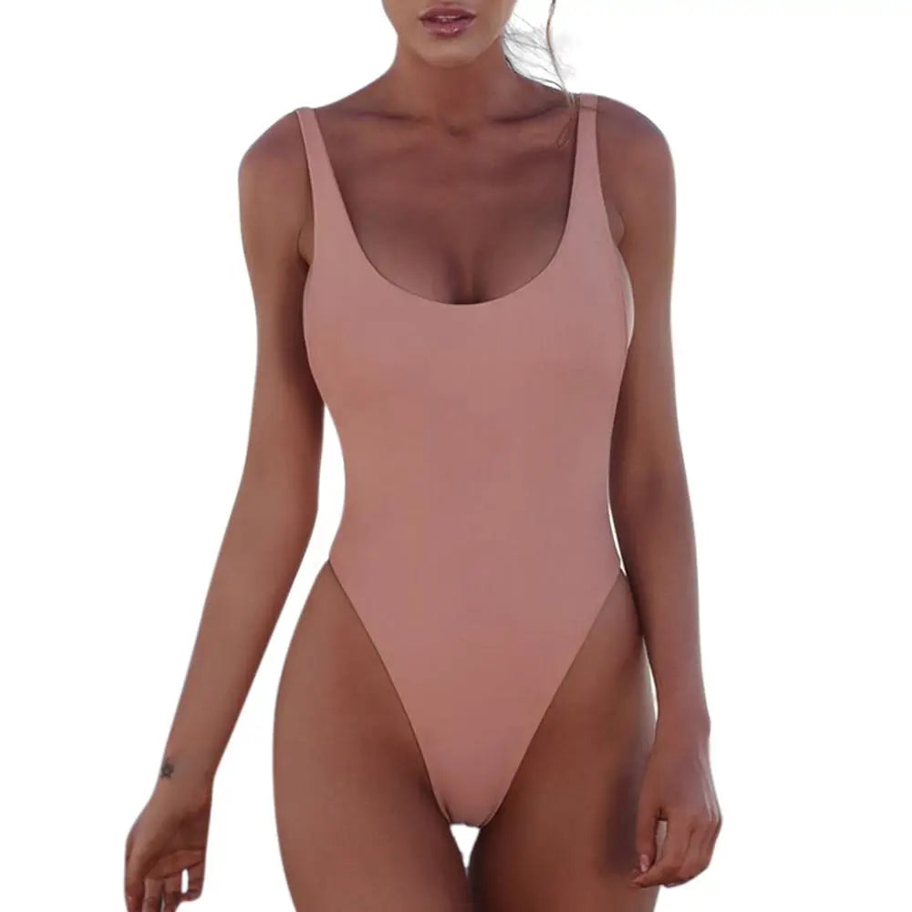 Brazilian Sexy One Piece Swimsuit Solid