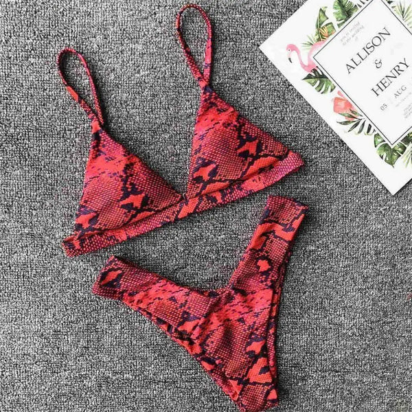 Hot Two Piece Bikini Set bathing suit Bikini leopard red snake bikini swimming suit Swimsuit