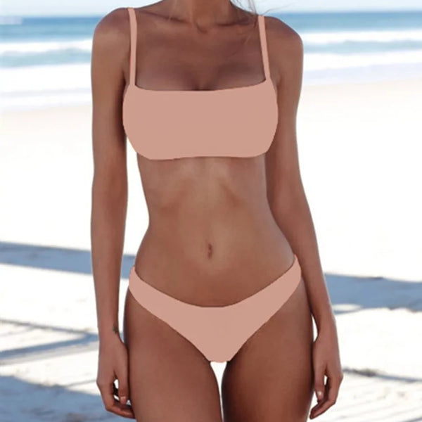 Solid Sexy Bikini Set Women's Two-Piece Swimwear