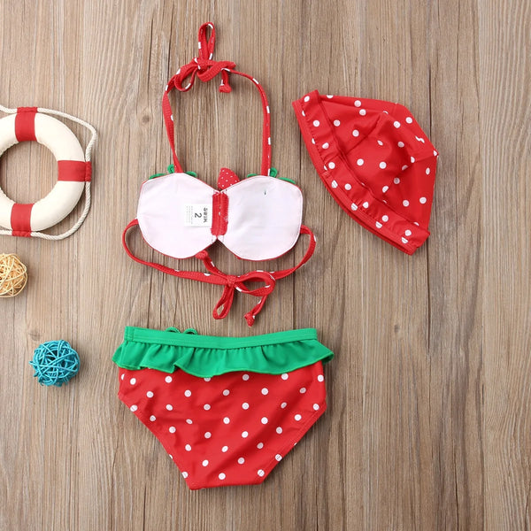 Baby Girl Strawberry Printed Bikini