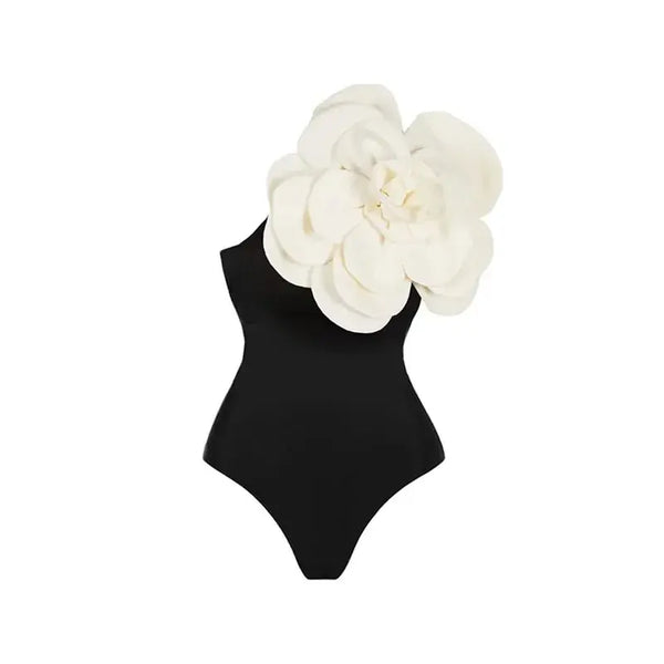 Retro Floral One Shoulder Swimsuit