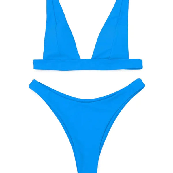 Fixed Triangle Bikini with Zip Bikini